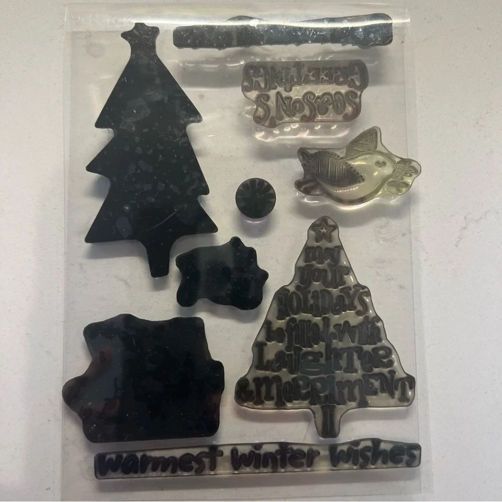 Hero Arts Set of 4 Christmas Holiday Clear Stamp Sets Angels Snowman Owls